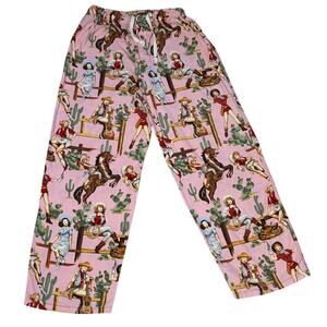 The Original Cowboy Pink Roping Cowgirl Pajama Pants Adult Ladies